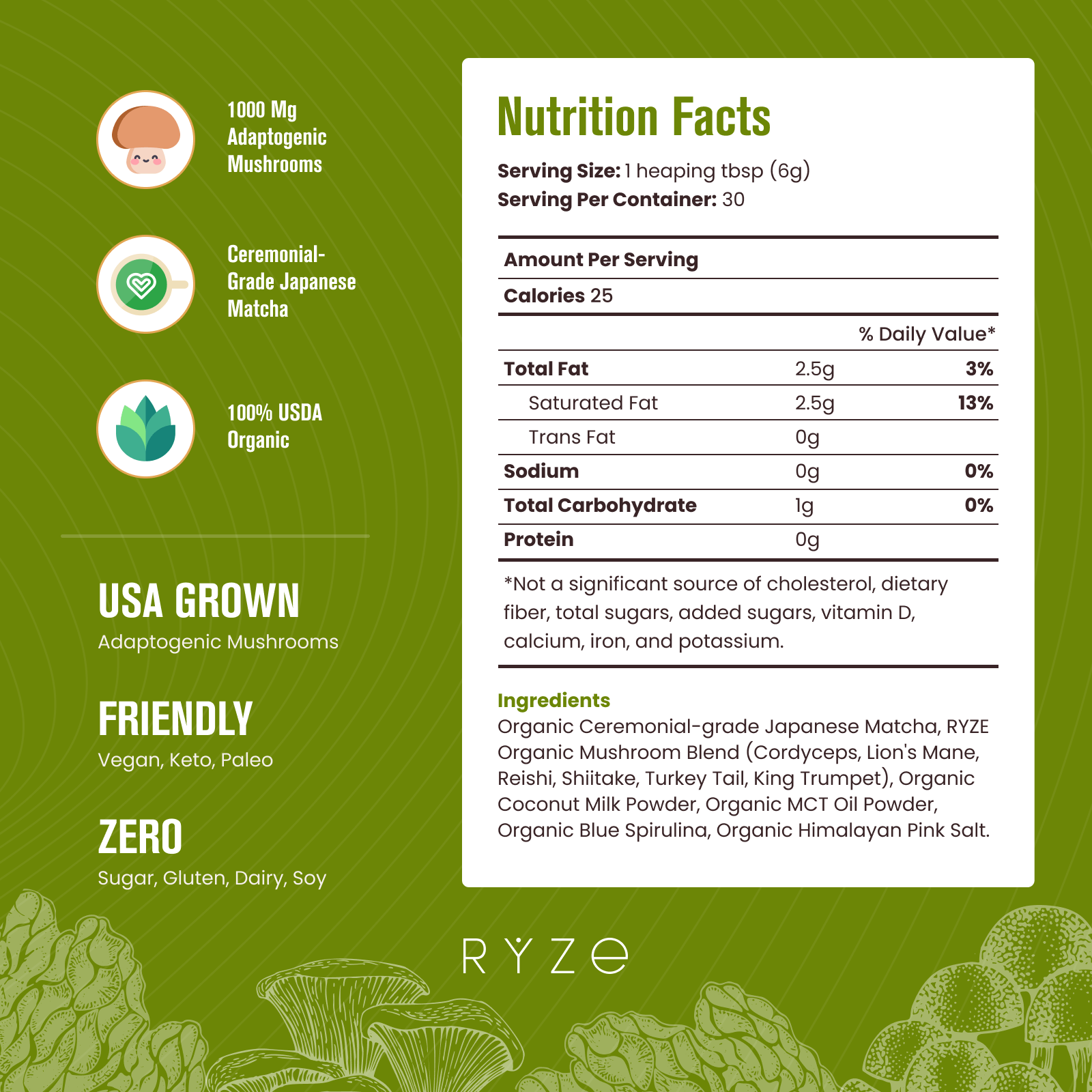 Mushroom Matcha - with 6 Organic Adaptogenic Mushrooms Grown In USA and Ceremonial-Grade Japanese Matcha - Image 7
